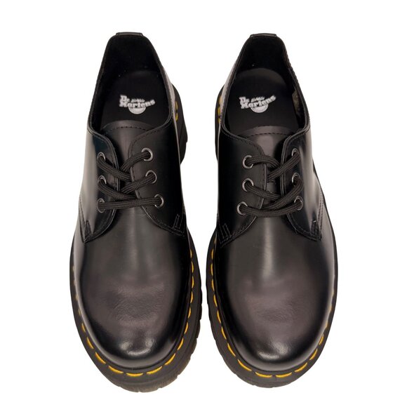 Dr. Martens Quad Black Leather Platform Derby shoes 1461 Unisex M 8 / W 9 - Picture 3 of 10